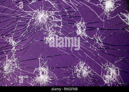 Smashed Screen Vandalized Broken Glass Close Up Stock Photo