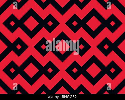 Zigzag seamless pattern with black and red color. Abstract geometric background. Vector illustration Stock Vector