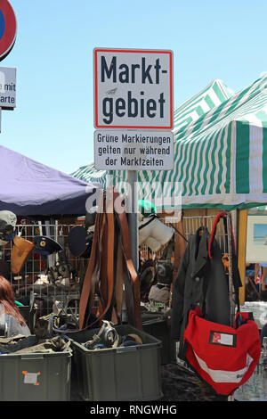 Vienna, Austria - July 11, 2015: Fampus Naschmarkt Flea Market at Summer Saturday in Vienna, Austria. Stock Photo