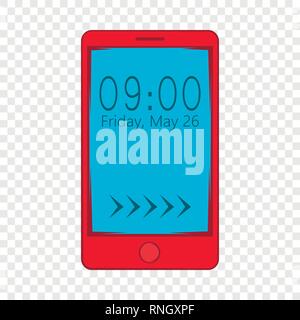 Smartphone with clock on display icon Stock Vector