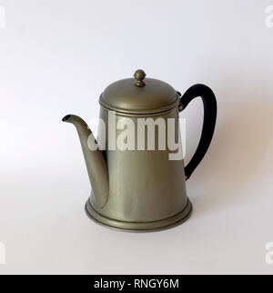 Vintage teapot. Made with Alpaca. Rustic style, green color Stock Photo