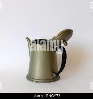 Vintage teapot. Made with Alpaca. Rustic style, green color Stock Photo