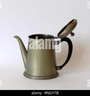 Vintage teapot. Made with Alpaca. Rustic style, green color Stock Photo