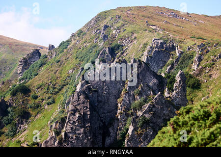 Edge Of Steep Slope On Rocky Hillside In Foggy Weather. Dramatic Scenery In  Mountains Stock Photo, Picture and Royalty Free Image. Image 81557891.