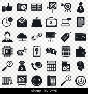 Marketing in internet icons set, simple style Stock Vector