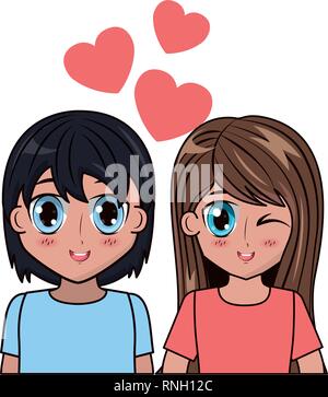 girl and boy love anime Stock Vector Image & Art - Alamy
