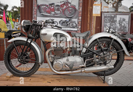 Triumph Tiger 100 motorcycle. Vintage 1939 British motorbike Stock Photo