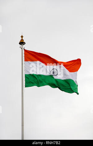 PUNE, MAHARASHTRA, INDIA, 15 Aug 2018, Indian National flag waving on Independence Day Stock Photo