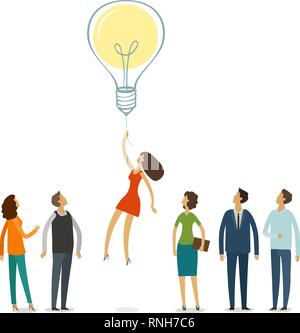 Business, education concept. Idea, innovation, creative thinking vector illustration Stock Vector