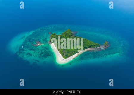Aerial view of Nosy Tanikely, Madagascar Stock Photo