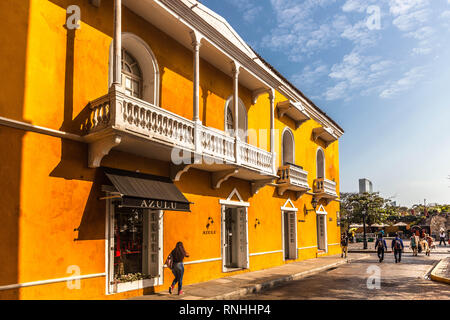 Old Town Spanish colonial architecture, Cartagena de Indias, Colombia. Stock Photo