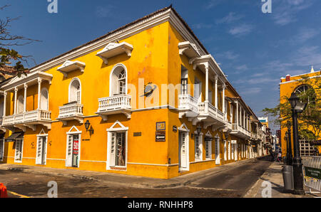 Old Town Spanish colonial architecture, Cartagena de Indias, Colombia. Stock Photo