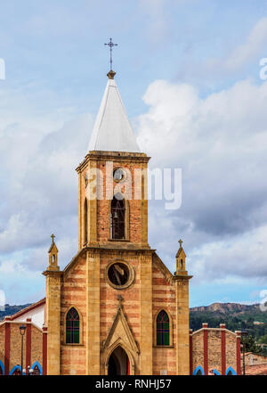 Church in Raquira, Boyaca Department, Colombia Stock Photo