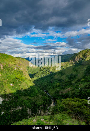 Magdalena River Valley seen from La Chaquira, San Agustin, Huila Department, Colombia Stock Photo