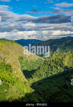 Magdalena River Valley seen from La Chaquira, San Agustin, Huila Department, Colombia Stock Photo