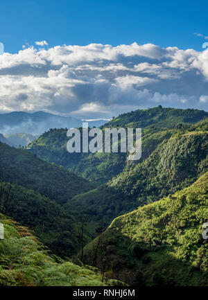 Magdalena River Valley seen from La Chaquira, San Agustin, Huila Department, Colombia Stock Photo