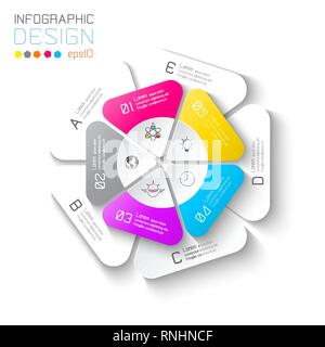 Business labels infographic on two layers circles bar. Stock Vector