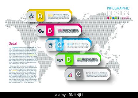 Business hexagon labels shape infographic groups bar. Stock Vector