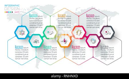 Hexagon inforgraphics on vector graphic art. Stock Vector