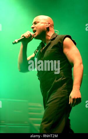 Disturbed singer David Draiman is shown in a straight jacket at the ...