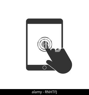 Vector illustration, flat design. touch hand icon Stock Vector