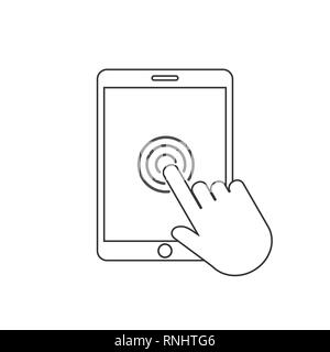 Vector illustration, flat design. touch hand icon Stock Vector