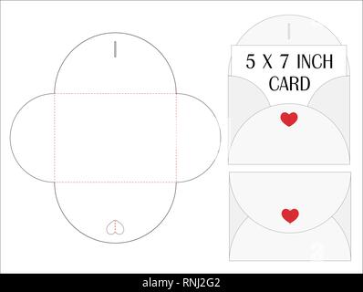 Envelope die cut mock up template Vector illustration. Stock Vector