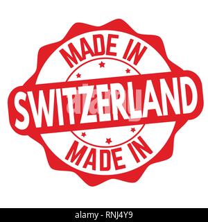 Made in Switzerland sign or stamp on white background, vector illustration Stock Vector
