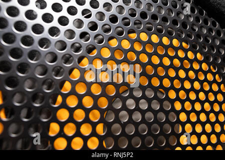 Musical powerful speaker with a protective grill close-up Stock Photo