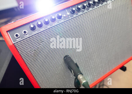 microphone near a powerful instrument Stock Photo