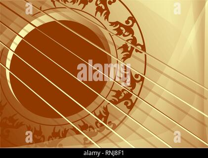 background with guitar part vector illustration Stock Vector