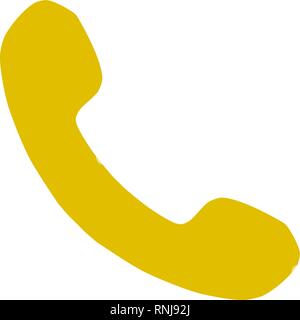 Phone symbol icon - golden simple, isolated - vector illustration Stock Vector