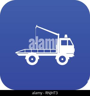 Car towing truck icon digital blue Stock Vector