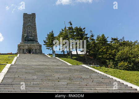 SHIPKA, BULGARIA - JULY 6, 2018:  Monument to Liberty Shipka and Balkan mountains, Stara Zagora Region, Bulgaria Stock Photo