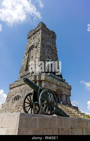 SHIPKA, BULGARIA - JULY 6, 2018:  Monument to Liberty Shipka and Balkan mountains, Stara Zagora Region, Bulgaria Stock Photo