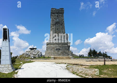 SHIPKA, BULGARIA - JULY 6, 2018:  Monument to Liberty Shipka and Balkan mountains, Stara Zagora Region, Bulgaria Stock Photo