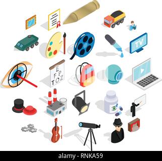 Job icons set, isometric style Stock Vector