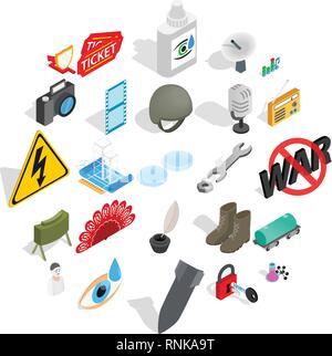 Labor icons set, isometric style Stock Vector
