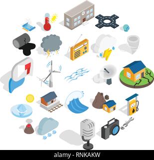 Vigor icons set, isometric style Stock Vector