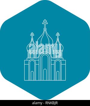 Christian church icon, outline style Stock Vector