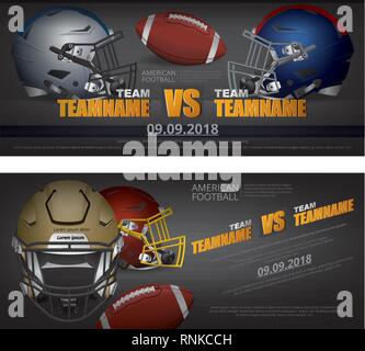 2 Banner American football Design Vector Illustration Stock Vector