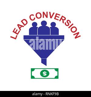 Lead conversion, simple icon for blogs, websites and apps Stock Vector