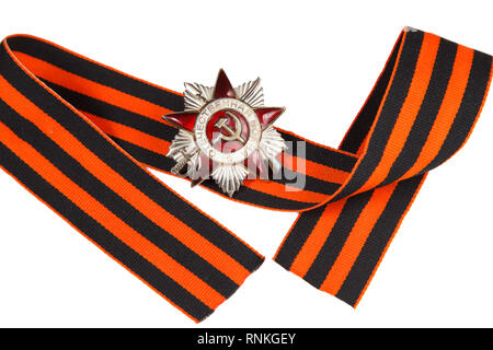 Order of the Patriotic War in St. George's Ribbon isolated on a white background.  illustrative editorial. Stock Photo