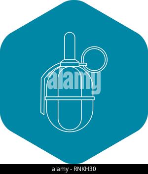 Hand paintball grenade icon, outline style Stock Vector