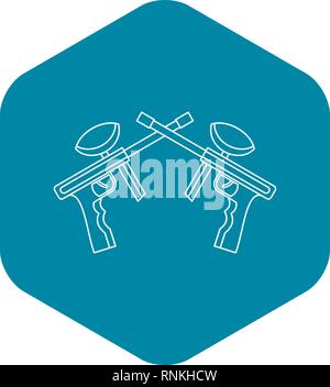 Paintball guns icon, outline style Stock Vector