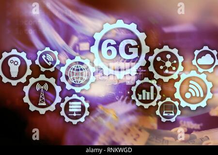Future Communications Fast Technology. 6G Network Connection Concept. High Speed Mobile Wireless Technology. Stock Photo