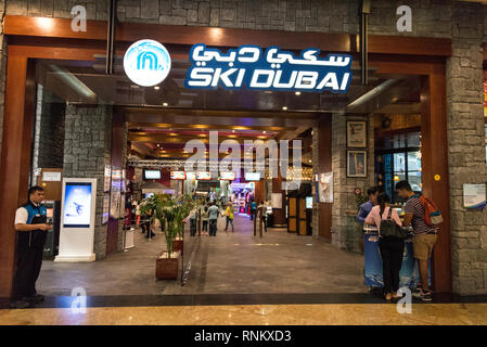 Main entrance to the Ski Dubai inside the Mall of the  Emirates in Dubai in downtown Dubai at interchange four on Sheikh Zayed road in the United Arab Stock Photo