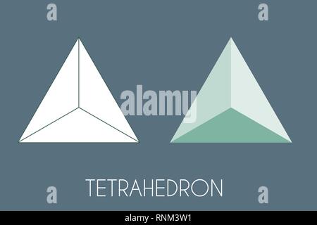 Tetrahedron Platonic solid. Sacred geometry vector illustration Stock Vector