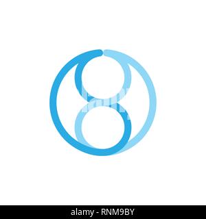 number 8 linked line brand logo Stock Vector