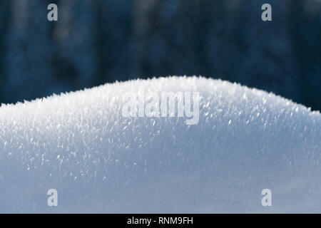 Snowflakes Close Up Abstract on a sunny day Stock Photo